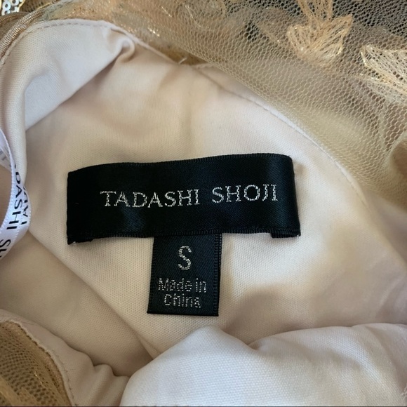 Tadashi Shoji Sequin Pintuck Long Dress S - Picture 6 of 9